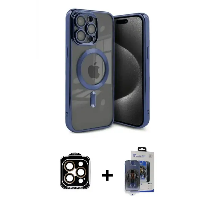 ieg™ iPhone 15 Pro Max Kılıf Nova Işık Özel Seri - Siyah Vanessa Magic Cam + PVD Metal Kamera Lens - TU