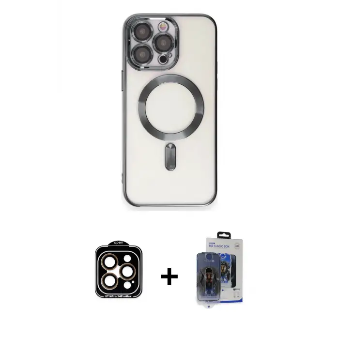 ieg™ iPhone 15 Pro Max Kılıf Nova Işık Özel Seri - Siyah Vanessa Magic Cam + PVD Metal Kamera Lens - TU