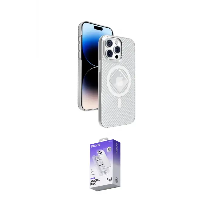 ieg™ iPhone 15 Pro Max Kılıf Nova Modern Prime - Siyah Bilvis 5in1 3D Magic Cam Ekran Koruyucu