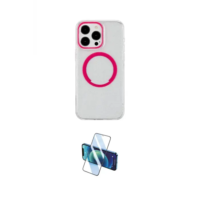 ieg™ iPhone 15 Pro Max Kılıf Pusula Form - Siyah 3D Antistatik Seramik Nano Ekran Koruyucu