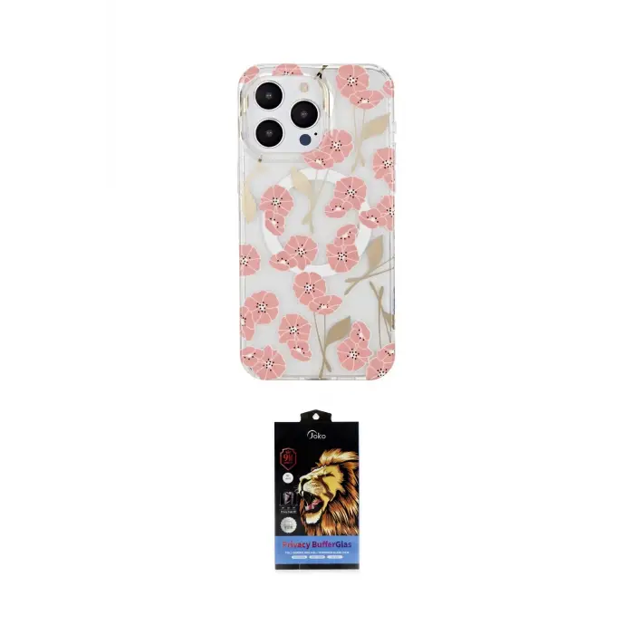 ieg™ iPhone 15 Pro Max Kılıf Pusula Form - Siyah Buffer Hayalet Cam Ekran Koruyucu