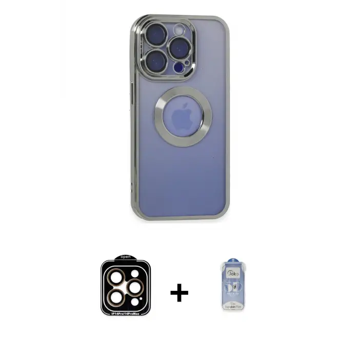ieg™ iPhone 15 Pro Max Kılıf Pusula Form - Siyah Joko Magic 5D Cam + PVD Metal Kamera Lens - TU