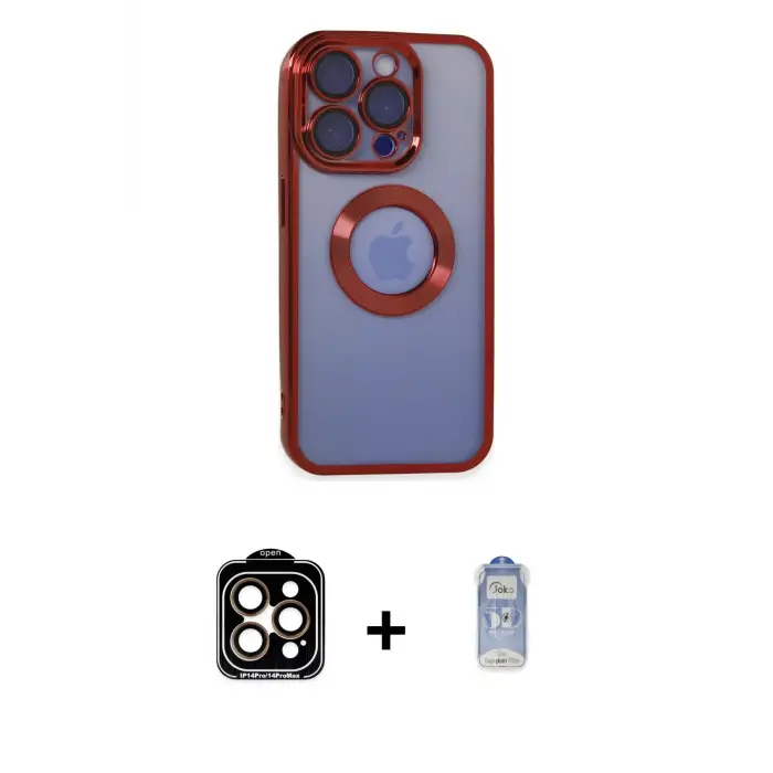 ieg™ iPhone 15 Pro Max Kılıf Pusula Form - Siyah Joko Magic 5D Cam + PVD Metal Kamera Lens - TU