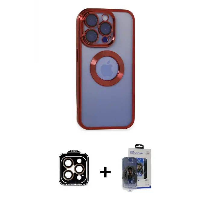 ieg™ iPhone 15 Pro Max Kılıf Pusula Form - Siyah Vanessa Magic Cam + PVD Metal Kamera Lens - TU
