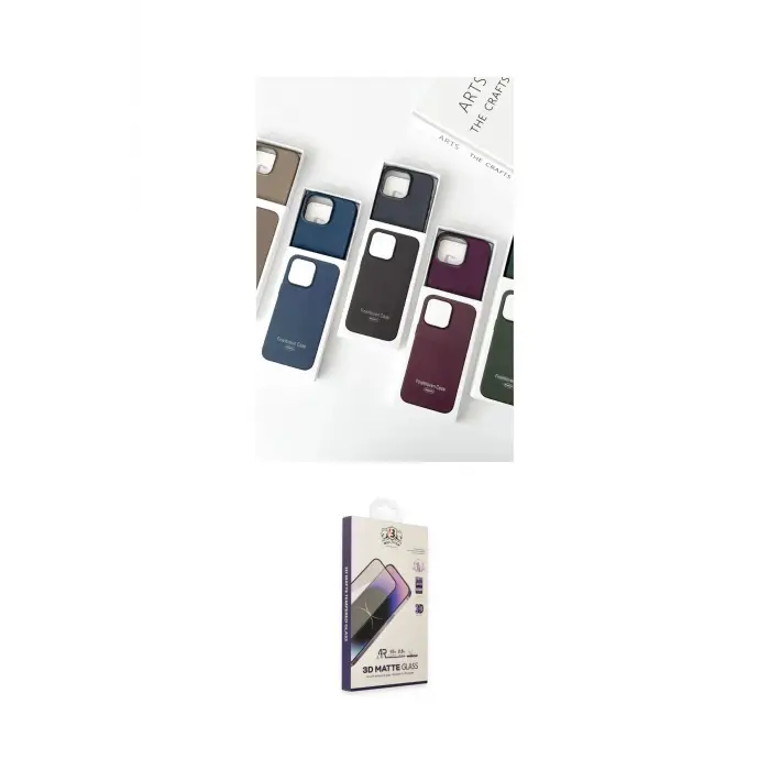ieg™ iPhone 15 Pro Max Kılıf Pusula Modern - Siyah Bilvis 3D Mat Cam Ekran Koruyucu