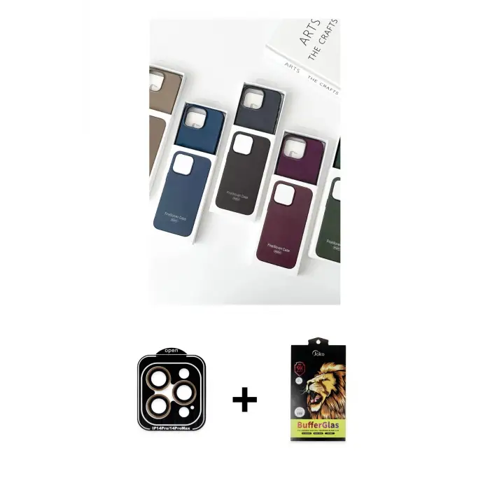 ieg™ iPhone 15 Pro Max Kılıf Pusula Modern - Siyah Buffer Cam Ekran Koruyucu + PVD Metal Kamera Lens - TU