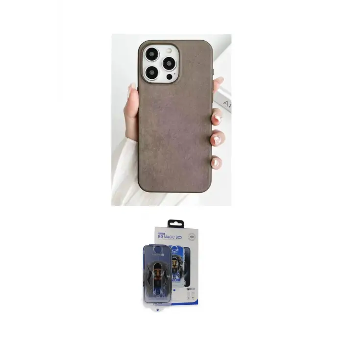 ieg™ iPhone 15 Pro Max Kılıf Pusula Modern - Siyah Vanessa Magic Cam