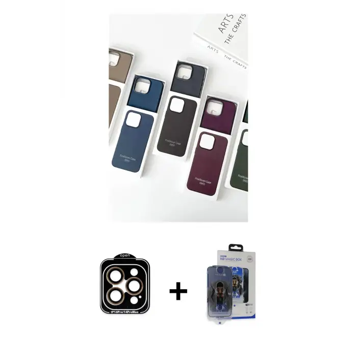 ieg™ iPhone 15 Pro Max Kılıf Pusula Modern - Siyah Vanessa Magic Cam + PVD Metal Kamera Lens - TU