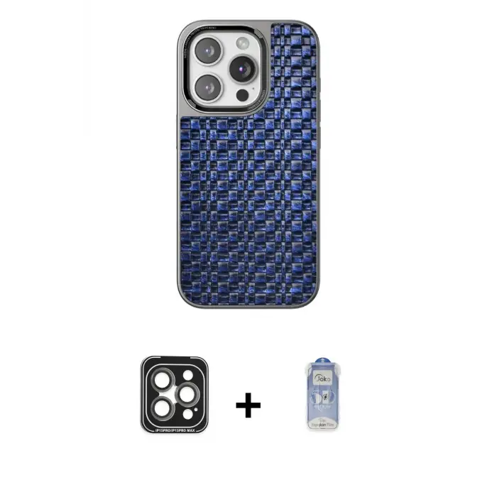 ieg™ iPhone 15 Pro Max Kılıf Siluet Form Serisi - Siyah Joko Magic 5D Cam + PVD Metal Kamera Lens - GI