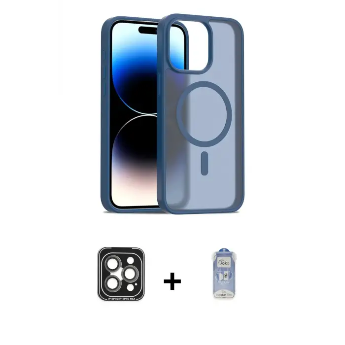ieg™ iPhone 15 Pro Max Kılıf Siluet Minimal Prime - Siyah Joko Magic 5D Cam + PVD Metal Kamera Lens - GI