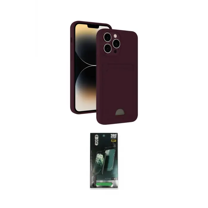 ieg™ iPhone 15 Pro Max Kılıf Vadi Çizgi Prime - Şeffaf 360 Full Body Arka Koruyucu