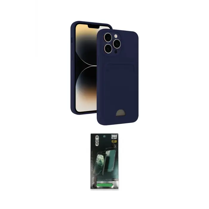 ieg™ iPhone 15 Pro Max Kılıf Vadi Çizgi Prime - Şeffaf 360 Full Body Arka Koruyucu