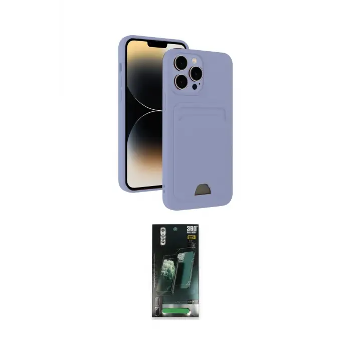 ieg™ iPhone 15 Pro Max Kılıf Vadi Çizgi Prime - Şeffaf 360 Full Body Arka Koruyucu