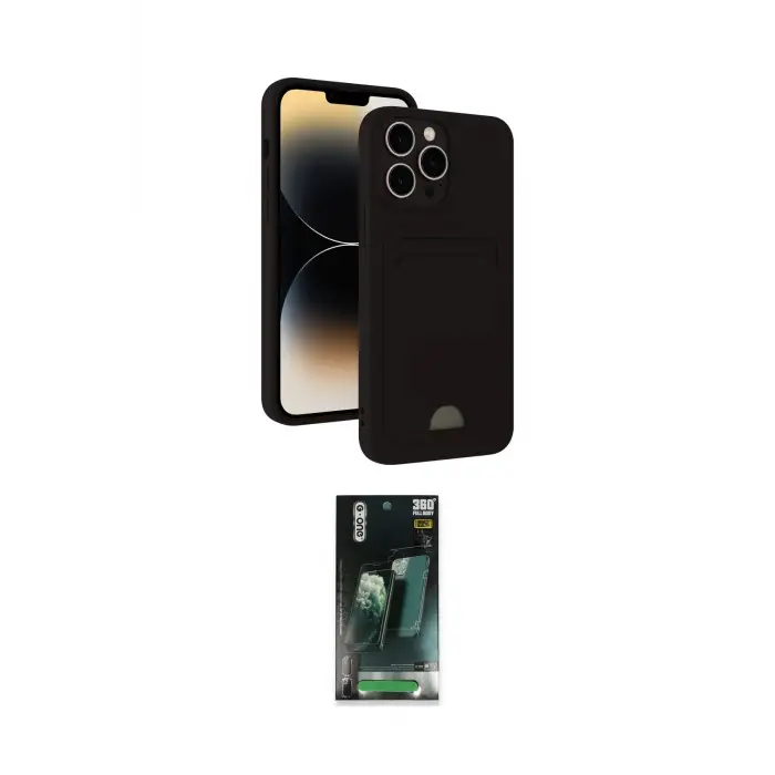 ieg™ iPhone 15 Pro Max Kılıf Vadi Çizgi Prime - Şeffaf 360 Full Body Arka Koruyucu