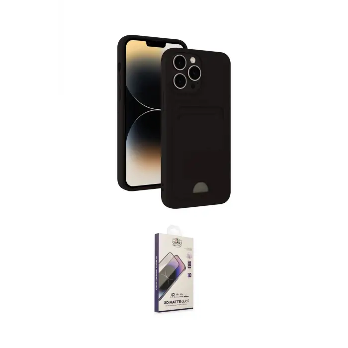ieg™ iPhone 15 Pro Max Kılıf Vadi Çizgi Prime - Siyah Bilvis 3D Mat Cam Ekran Koruyucu