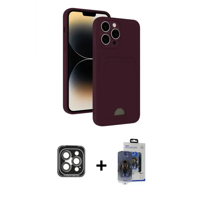 ieg™ iPhone 15 Pro Max Kılıf Vadi Çizgi Prime - Siyah Vanessa Magic Cam + PVD Metal Kamera Lens - GI