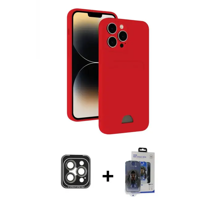 ieg™ iPhone 15 Pro Max Kılıf Vadi Çizgi Prime - Siyah Vanessa Magic Cam + PVD Metal Kamera Lens - GI