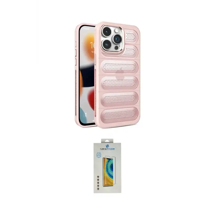 ieg™ iPhone 15 Pro Max Kılıf Yadigar Doku Özel Seri - Siyah Polymer Nano Ekran Koruyucu