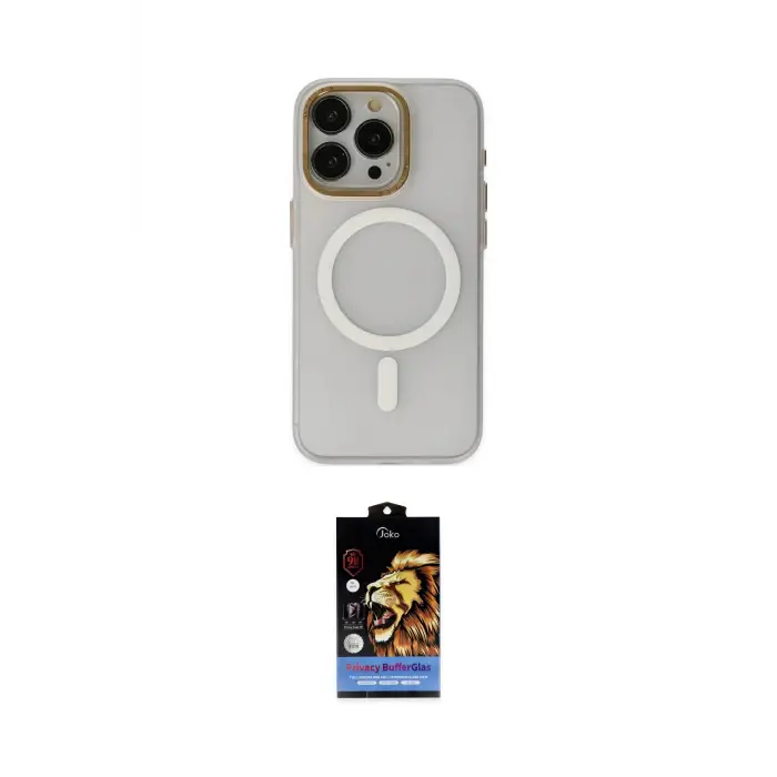 ieg™ iPhone 15 Pro Max Kılıf Yadigar Işık - Siyah Buffer Hayalet Cam Ekran Koruyucu