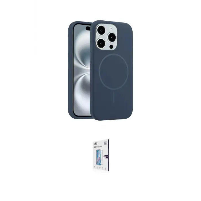 ieg™ iPhone 15 Pro Max Kılıf Yankı Form Serisi - Siyah Bilvis 0.18mm Plus Cam Ekran Koruyucu