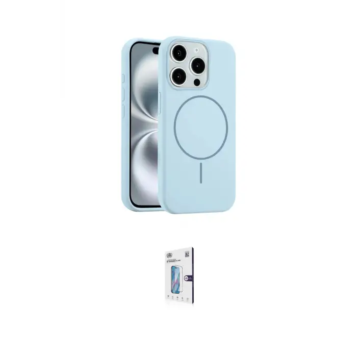 ieg™ iPhone 15 Pro Max Kılıf Yankı Form Serisi - Siyah Bilvis 0.18mm Plus Cam Ekran Koruyucu