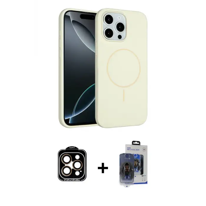 ieg™ iPhone 15 Pro Max Kılıf Yankı Form Serisi - Siyah Vanessa Magic Cam + PVD Metal Kamera Lens - TU