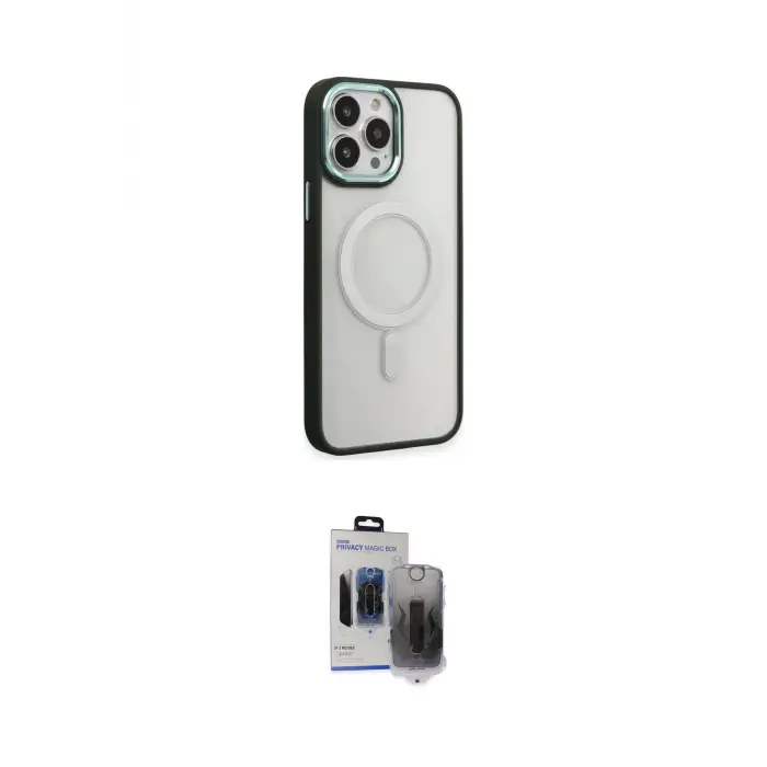 ieg™ iPhone 15 Pro Max Kılıf Yankı Işık Özel Seri - Siyah Vanessa Magic Hayalet Cam