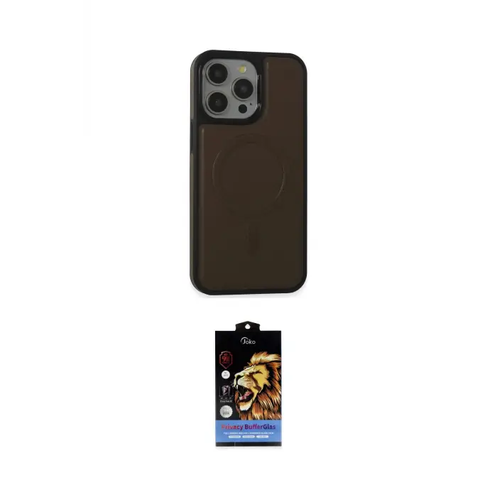 ieg™ iPhone 15 Pro Max Kılıf Zirve Işık Serisi - Siyah Buffer Hayalet Cam Ekran Koruyucu