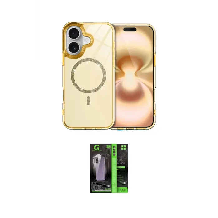 ieg™ iPhone 16 Kılıf Kıvılcım Form Prime - Şeffaf 360 Full Body Arka Koruyucu