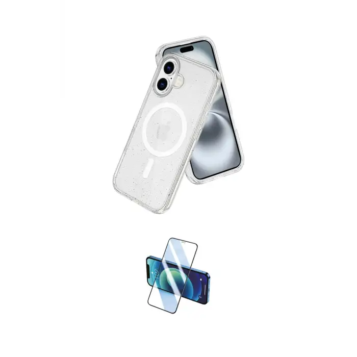 ieg™ iPhone 16 Kılıf Nova Asil Prime - Siyah 3D Antistatik Seramik Nano Ekran Koruyucu
