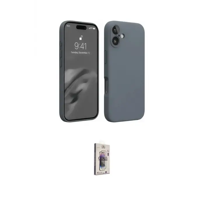 ieg™ iPhone 16 Plus Kılıf Ahenk Serisi - Siyah Bilvis 3D Cam Ekran Koruyucu