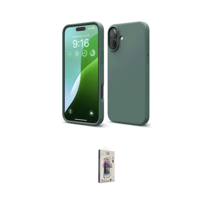 ieg™ iPhone 16 Plus Kılıf Ahenk Serisi - Siyah Bilvis 3D Cam Ekran Koruyucu
