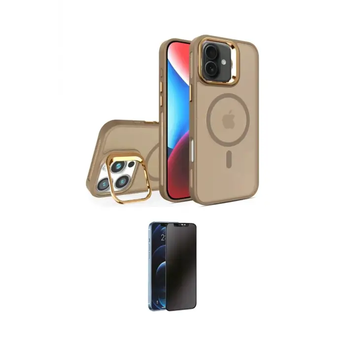 ieg™ iPhone 16 Plus Kılıf Akış Form - Siyah 3D Antistatik Hayalet Cam Ekran Koruyucu