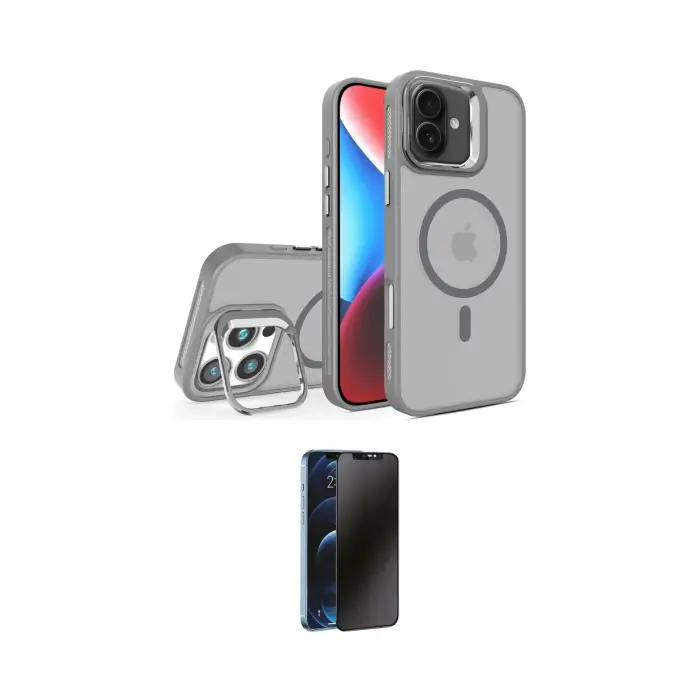 ieg™ iPhone 16 Plus Kılıf Akış Form - Siyah 3D Antistatik Hayalet Cam Ekran Koruyucu