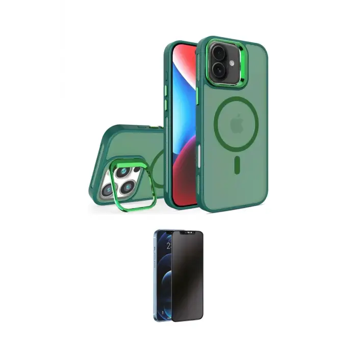 ieg™ iPhone 16 Plus Kılıf Akış Form - Siyah 3D Antistatik Hayalet Cam Ekran Koruyucu