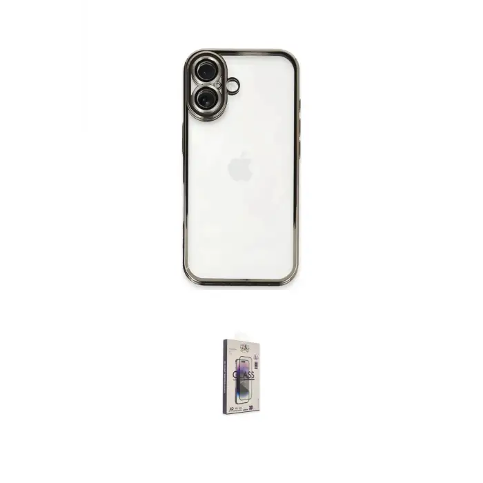 ieg™ iPhone 16 Plus Kılıf Vadi Minimal - Siyah Bilvis 3D Cam Ekran Koruyucu