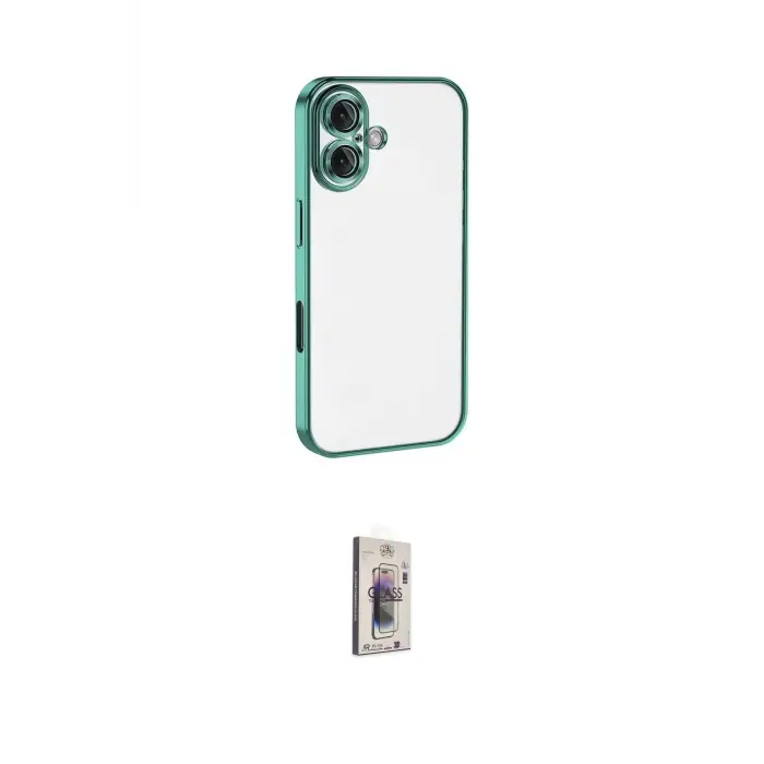 ieg™ iPhone 16 Plus Kılıf Vadi Minimal - Siyah Bilvis 3D Cam Ekran Koruyucu