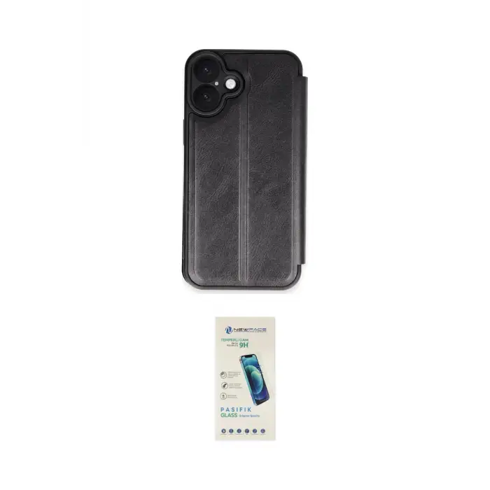 ieg™ iPhone 16 Plus Kılıf Zirve Yansıma Serisi - Şeffaf Pasifik Cam Ekran Koruyucu