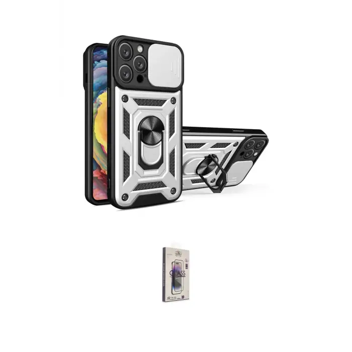 ieg™ iPhone 16 Pro Kılıf Ahenk Klasik - Siyah Bilvis 3D Cam Ekran Koruyucu