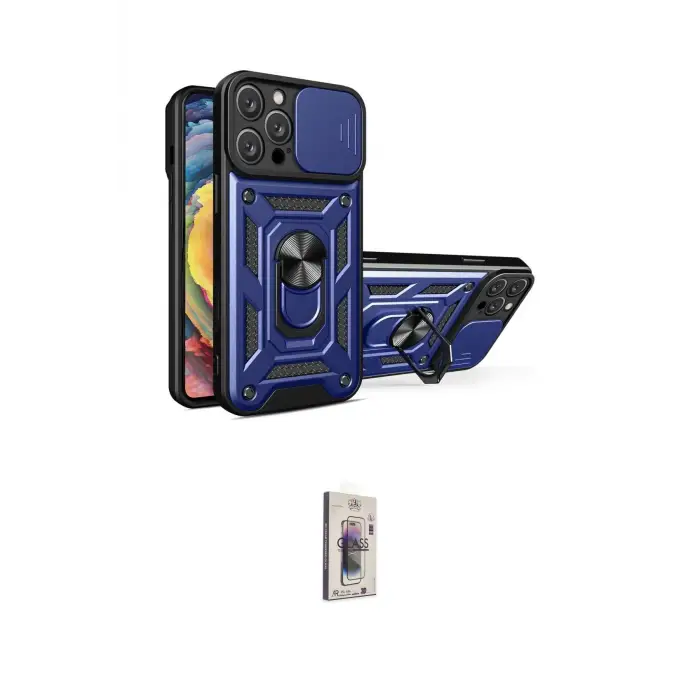ieg™ iPhone 16 Pro Kılıf Ahenk Klasik - Siyah Bilvis 3D Cam Ekran Koruyucu