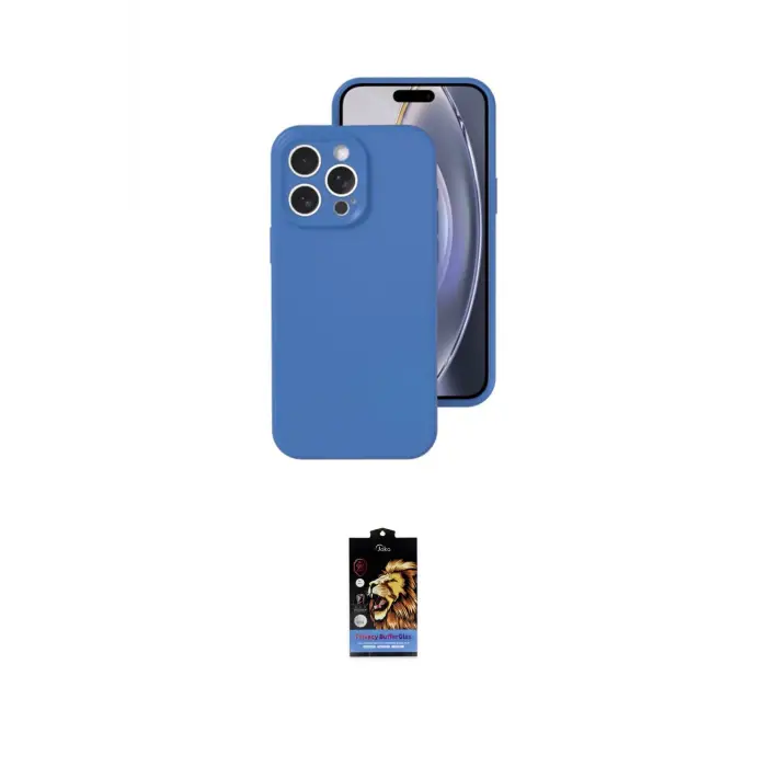 ieg™ iPhone 16 Pro Kılıf Ahenk Serisi - Siyah Buffer Hayalet Cam Ekran Koruyucu