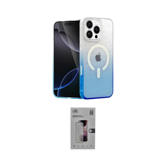 ieg™ iPhone 16 Pro Kılıf Eksen Minimal Özel Seri - Siyah Bilvis 3D Mat Cam Ekran Koruyucu