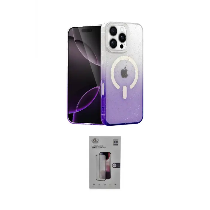 ieg™ iPhone 16 Pro Kılıf Eksen Minimal Özel Seri - Siyah Bilvis 3D Mat Cam Ekran Koruyucu