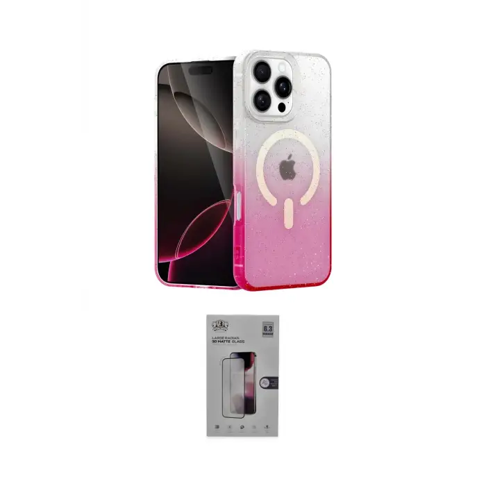 ieg™ iPhone 16 Pro Kılıf Eksen Minimal Özel Seri - Siyah Bilvis 3D Mat Cam Ekran Koruyucu