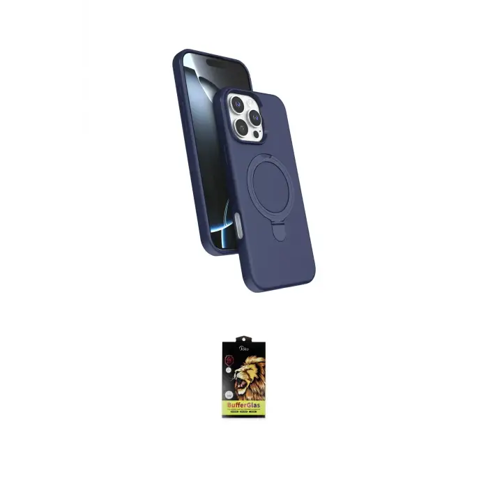 ieg™ iPhone 16 Pro Kılıf İz Işık Koleksiyonu - Siyah Buffer Cam Ekran Koruyucu