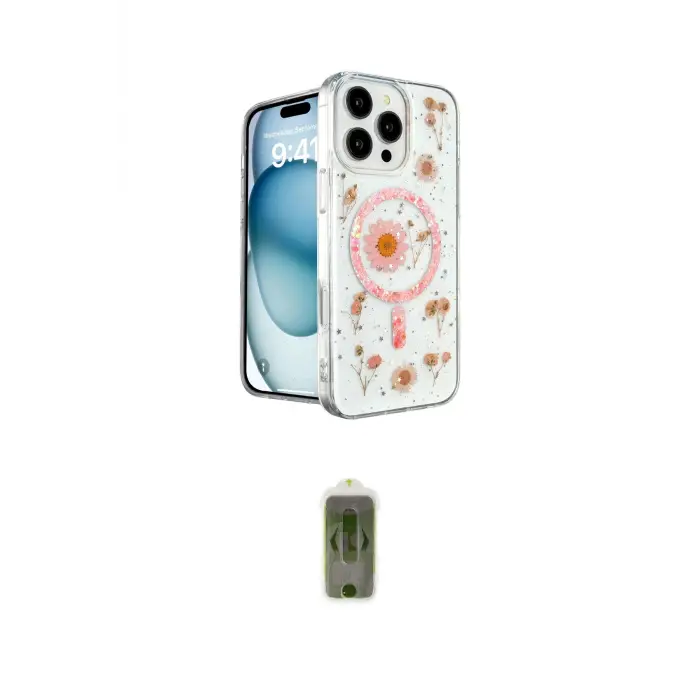 ieg™ iPhone 16 Pro Kılıf Kozmos Doku - Siyah Joko Magic 5D Hayalet Cam