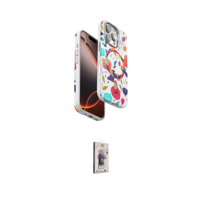 ieg™ iPhone 16 Pro Kılıf Siluet Doku - Siyah Bilvis 3D Cam Ekran Koruyucu