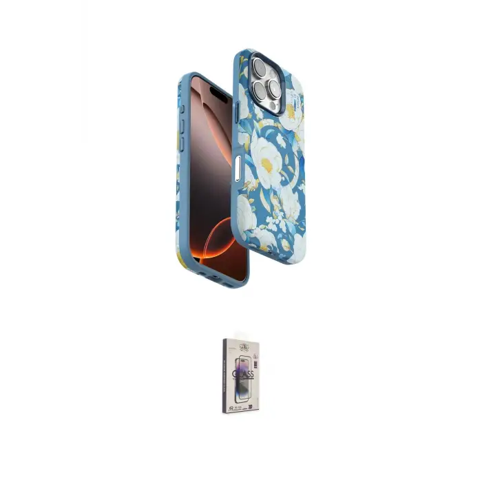 ieg™ iPhone 16 Pro Kılıf Siluet Doku - Siyah Bilvis 3D Cam Ekran Koruyucu