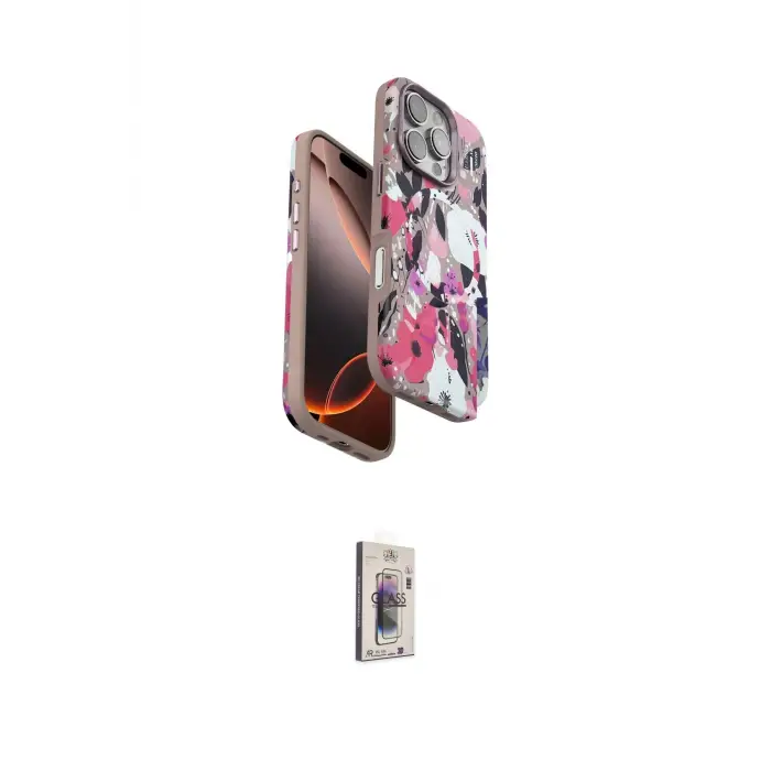 ieg™ iPhone 16 Pro Kılıf Siluet Doku - Siyah Bilvis 3D Cam Ekran Koruyucu