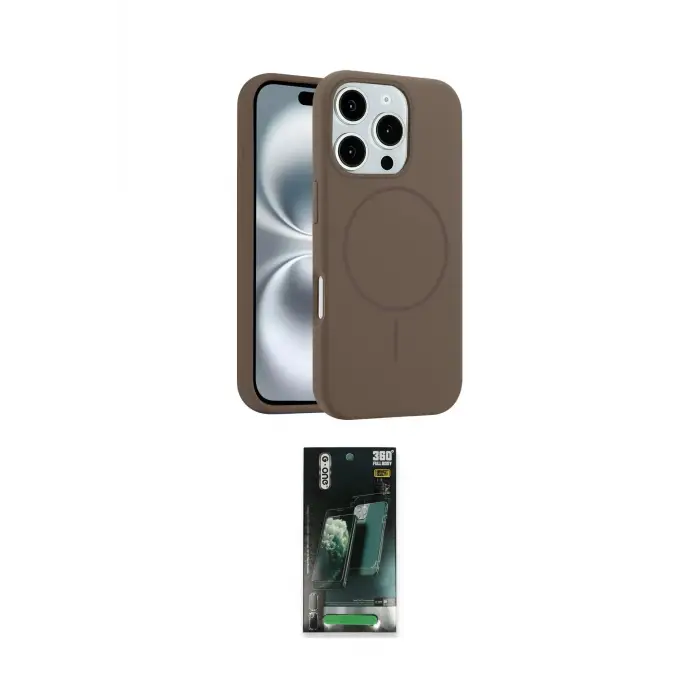 ieg™ iPhone 16 Pro Kılıf Yankı Form Serisi - Siyah 360 Mat Full Body Arka Koruyucu